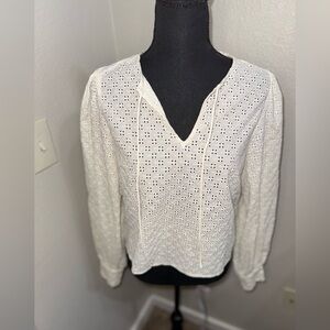 Muse CottageCore‎ Cream Eyelet Women's Blouse- Size 6